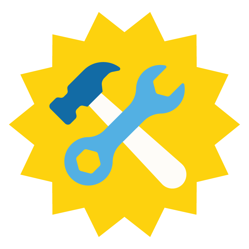 graphic of a hammer and a wrench, representing building improvements